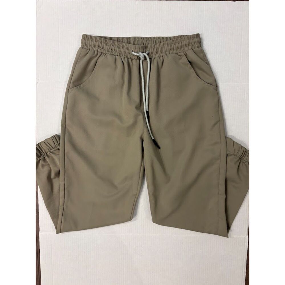 SHEIN Khaki Drawstring Jogger Pants Size S Elastic Waist - Picture 2 of 8